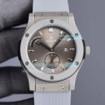 Replica Hublot Classic Fusion Power Reserve 8 Days Watch Grey Dial Grey Rubber